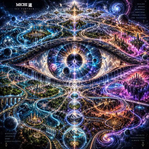MICHI 道 See Further artwork: a cosmic eye over floating worlds